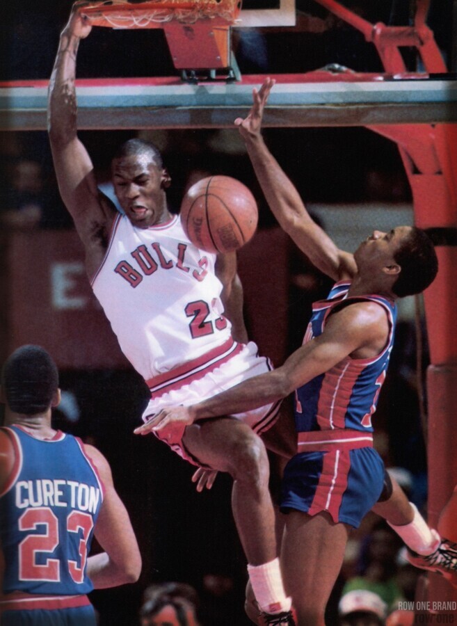 1985 Michael Jordan Dunk Wall Poster by Row One Brand Wall Art